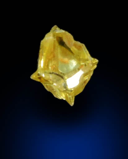 Diamond (0.12 carat fancy-yellow cubic cavernous rough diamond) from Mbuji-Mayi, 300 km east of Tshikapa, Democratic Republic of the Congo