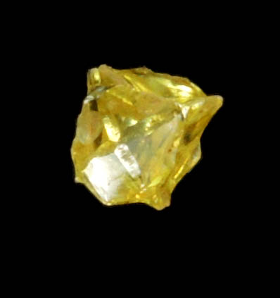 Diamond (0.12 carat fancy-yellow cubic cavernous rough diamond) from Mbuji-Mayi, 300 km east of Tshikapa, Democratic Republic of the Congo