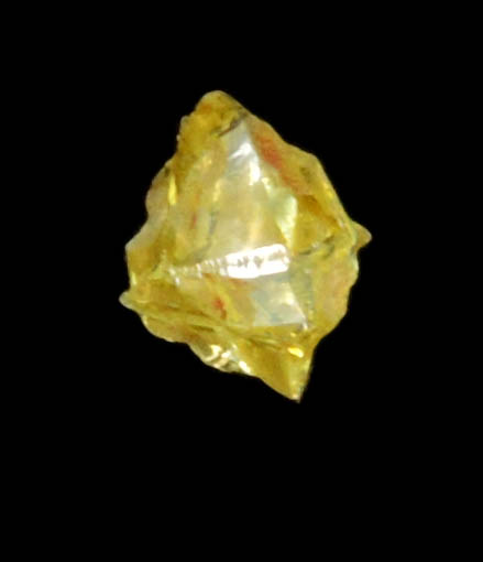 Diamond (0.12 carat fancy-yellow cubic cavernous rough diamond) from Mbuji-Mayi, 300 km east of Tshikapa, Democratic Republic of the Congo