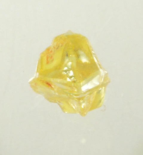 Diamond (0.12 carat fancy-yellow cubic cavernous rough diamond) from Mbuji-Mayi, 300 km east of Tshikapa, Democratic Republic of the Congo
