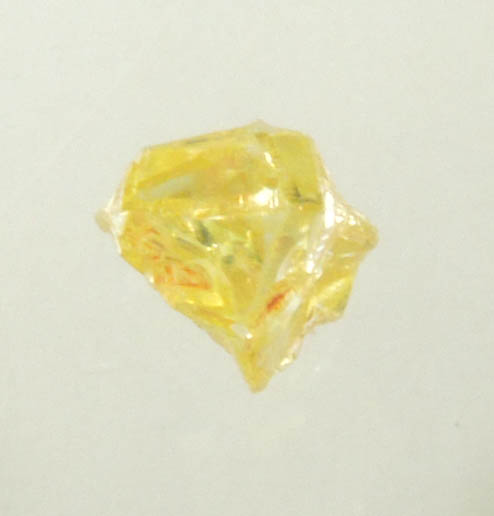 Diamond (0.12 carat fancy-yellow cubic cavernous rough diamond) from Mbuji-Mayi, 300 km east of Tshikapa, Democratic Republic of the Congo