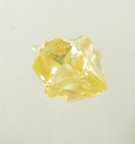 Diamond (0.12 carat fancy-yellow cubic cavernous rough diamond) from Mbuji-Mayi, 300 km east of Tshikapa, Democratic Republic of the Congo