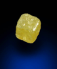 Diamond (0.13 carat fancy-yellow cubic rough diamond) from Mbuji-Mayi, 300 km east of Tshikapa, Democratic Republic of the Congo