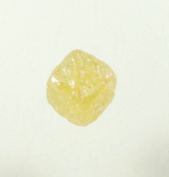 Diamond (0.13 carat fancy-yellow cubic rough diamond) from Mbuji-Mayi, 300 km east of Tshikapa, Democratic Republic of the Congo