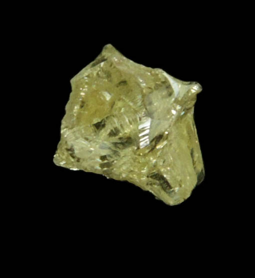 Diamond (0.24 carat fancy-yellow cubic cavernous rough diamond) from Mbuji-Mayi, 300 km east of Tshikapa, Democratic Republic of the Congo
