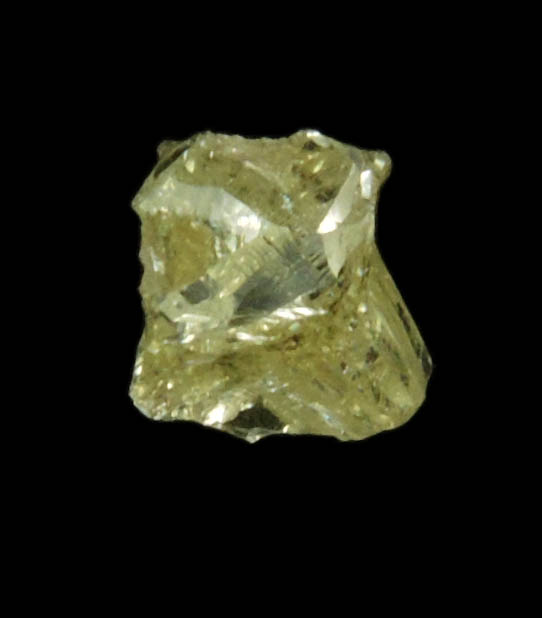 Diamond (0.24 carat fancy-yellow cubic cavernous rough diamond) from Mbuji-Mayi, 300 km east of Tshikapa, Democratic Republic of the Congo