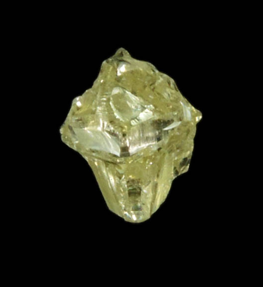 Diamond (0.24 carat fancy-yellow cubic cavernous rough diamond) from Mbuji-Mayi, 300 km east of Tshikapa, Democratic Republic of the Congo