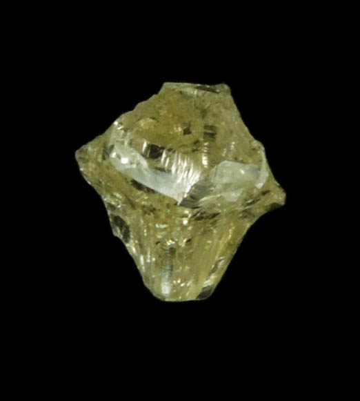 Diamond (0.24 carat fancy-yellow cubic cavernous rough diamond) from Mbuji-Mayi, 300 km east of Tshikapa, Democratic Republic of the Congo