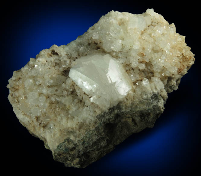 Heulandite on Quartz from Upper New Street Quarry, Paterson, Passaic County, New Jersey