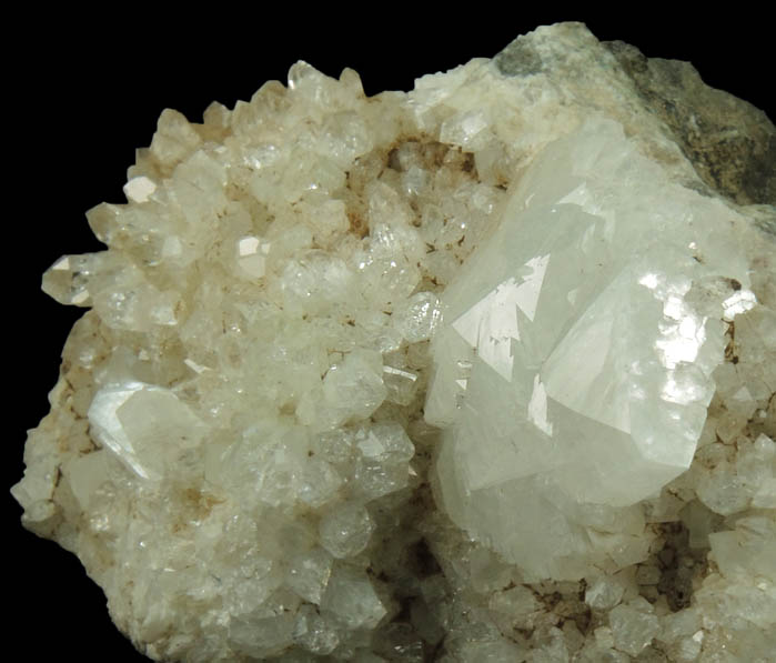 Heulandite on Quartz from Upper New Street Quarry, Paterson, Passaic County, New Jersey