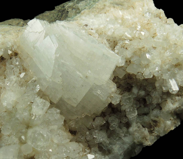 Heulandite on Quartz from Upper New Street Quarry, Paterson, Passaic County, New Jersey