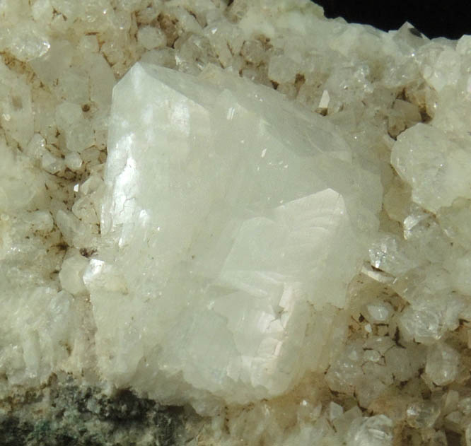 Heulandite on Quartz from Upper New Street Quarry, Paterson, Passaic County, New Jersey