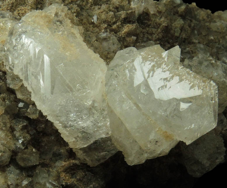 Apophyllite on Quartz with Chlorite from Millington Quarry, Bernards Township, Somerset County, New Jersey