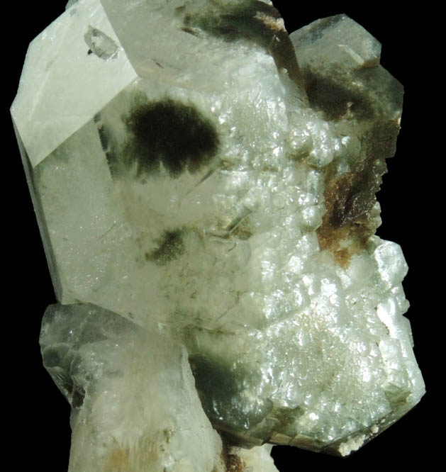 Apophyllite with Chlorite inclusions plus Calcite from Millington Quarry, Bernards Township, Somerset County, New Jersey