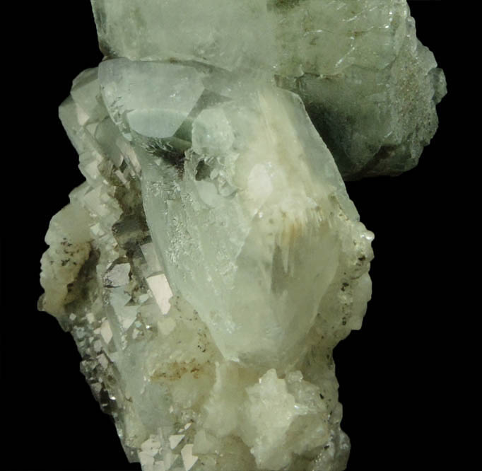 Apophyllite with Chlorite inclusions plus Calcite from Millington Quarry, Bernards Township, Somerset County, New Jersey