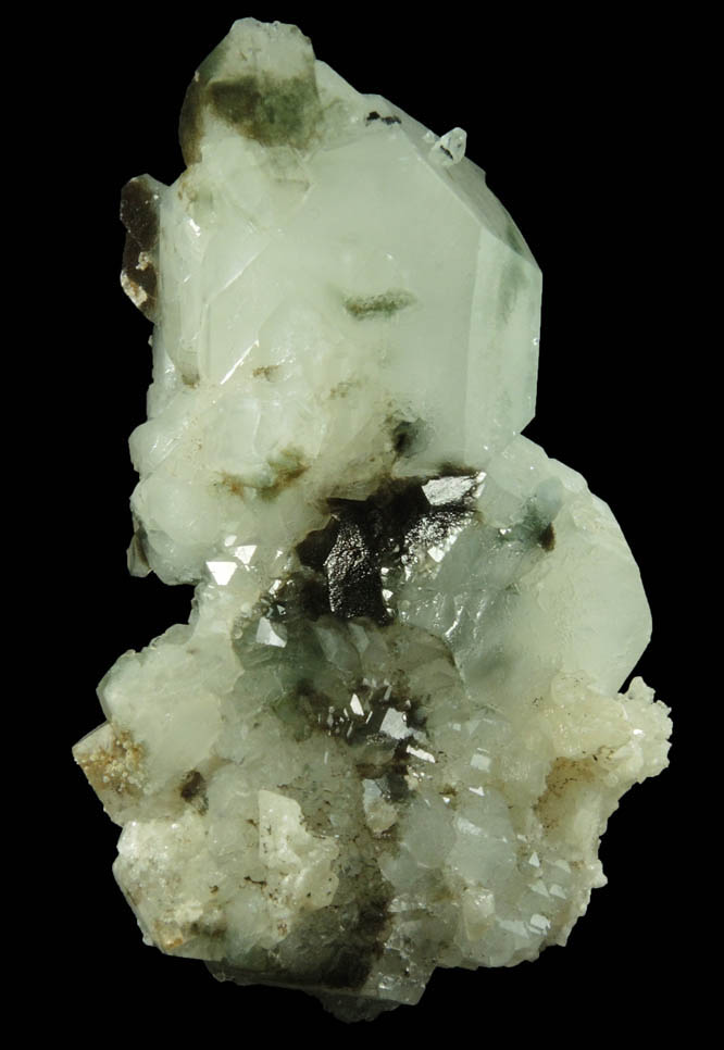 Apophyllite with Chlorite inclusions plus Calcite from Millington Quarry, Bernards Township, Somerset County, New Jersey