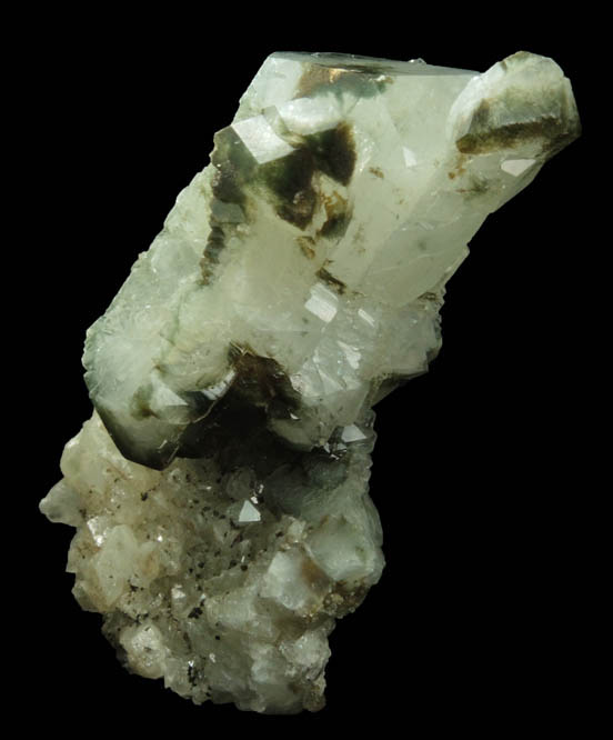 Apophyllite with Chlorite inclusions plus Calcite from Millington Quarry, Bernards Township, Somerset County, New Jersey