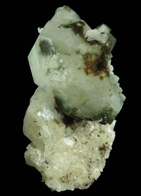 Apophyllite with Chlorite inclusions plus Calcite from Millington Quarry, Bernards Township, Somerset County, New Jersey