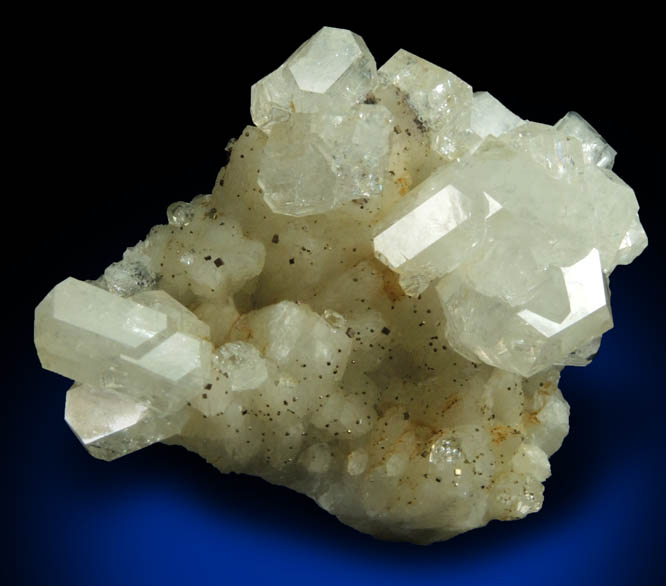 Apophyllite with Pyrite over Datolite from Millington Quarry, Bernards Township, Somerset County, New Jersey