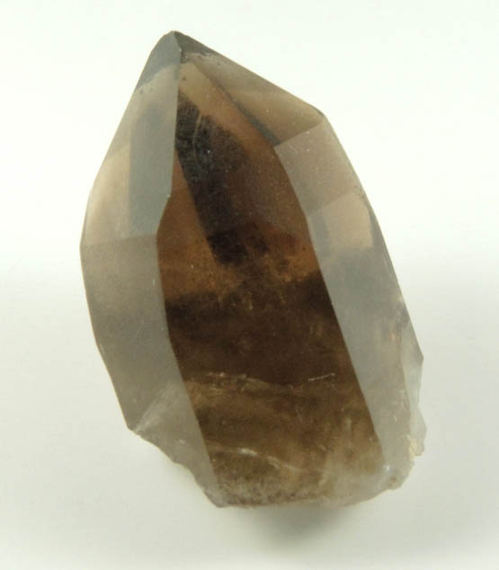 Quartz var. Smoky Quartz (with rare crystal faces) Dauphin Law Twin from Lake George District, Park County, Colorado