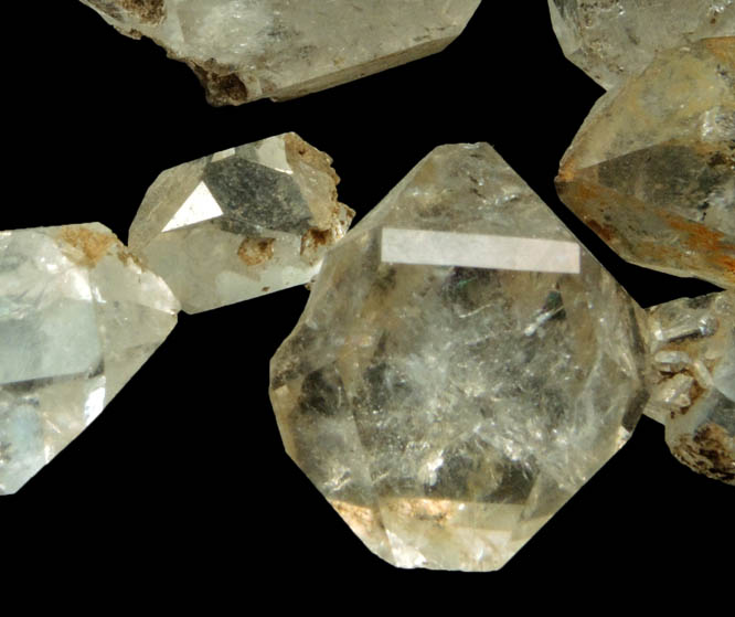 Quartz var. Herkimer Diamonds (9 crystals) from Hickory Hill Diamond Diggings, Fonda, Montgomery County, New York