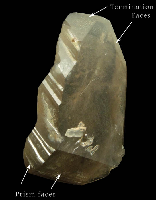 Quartz var. Smoky Quartz (doubly terminated asymmetric crystal) from North Moat Mountain, Bartlett, Carroll County, New Hampshire