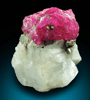 Corundum var. Ruby in marble from Mogok District, 115 km NNE of Mandalay, Mandalay Division, Myanmar (Burma)