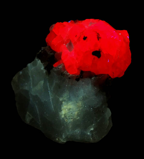 Corundum var. Ruby in marble from Mogok District, 115 km NNE of Mandalay, Mandalay Division, Myanmar (Burma)