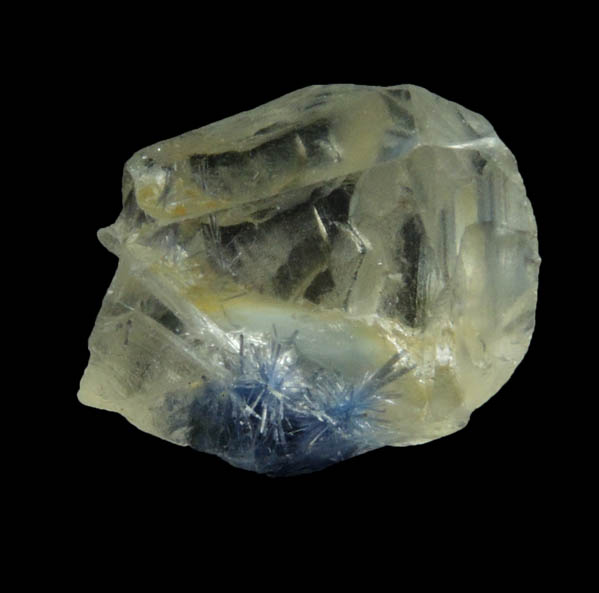 Quartz with blue tourmaline(?) inclusions from Minas Gerais, Brazil