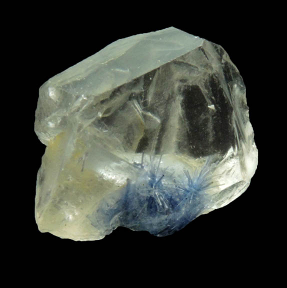 Quartz with blue tourmaline(?) inclusions from Minas Gerais, Brazil