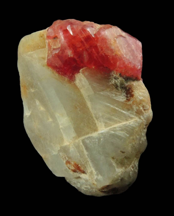 Corundum var. Ruby in marble from Mogok District, 115 km NNE of Mandalay, Mandalay Division, Myanmar (Burma)