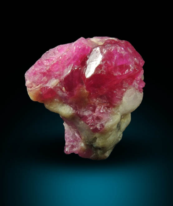 Corundum var. Ruby in marble from Mogok District, 115 km NNE of Mandalay, Mandalay Division, Myanmar (Burma)