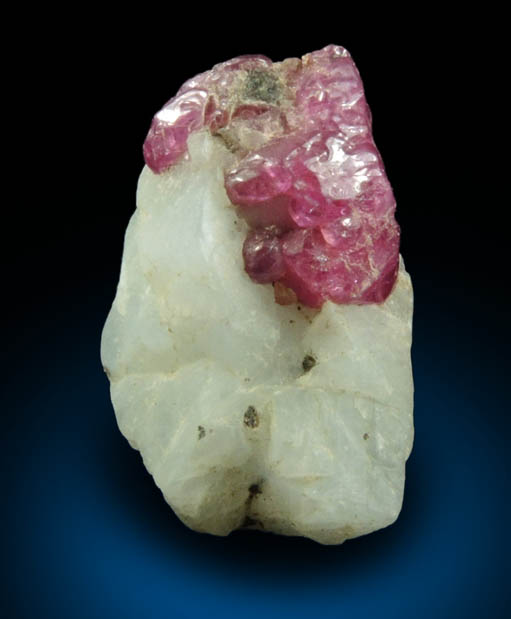 Corundum var. Ruby in marble from Mogok District, 115 km NNE of Mandalay, Mandalay Division, Myanmar (Burma)