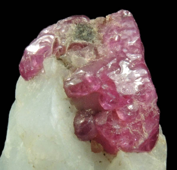 Corundum var. Ruby in marble from Mogok District, 115 km NNE of Mandalay, Mandalay Division, Myanmar (Burma)