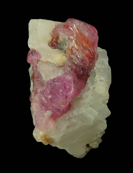 Corundum var. Ruby in marble from Mogok District, 115 km NNE of Mandalay, Mandalay Division, Myanmar (Burma)