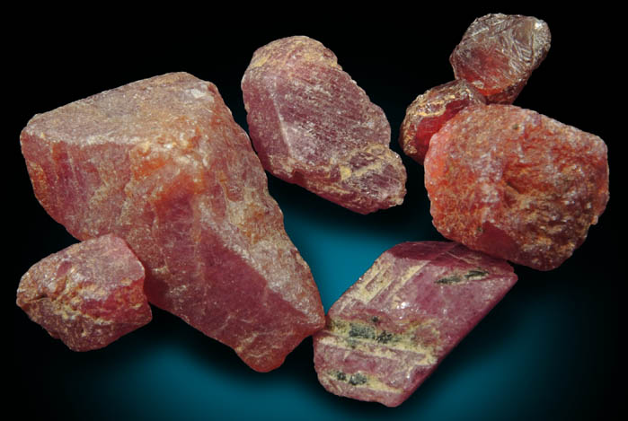 Corundum var. Ruby (7 pcs.) from Tanzania