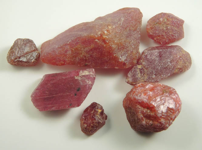 Corundum var. Ruby (7 pcs.) from Tanzania