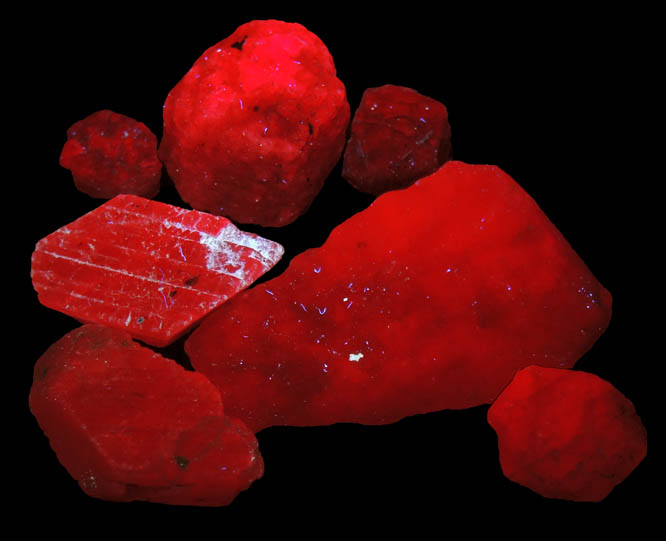 Corundum var. Ruby (7 pcs.) from Tanzania