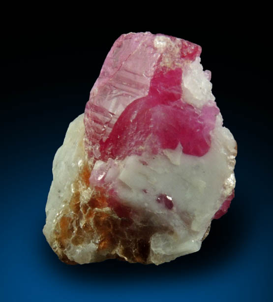 Corundum var. Ruby in marble from Luc Yen, Yenbai Province, Vietnam