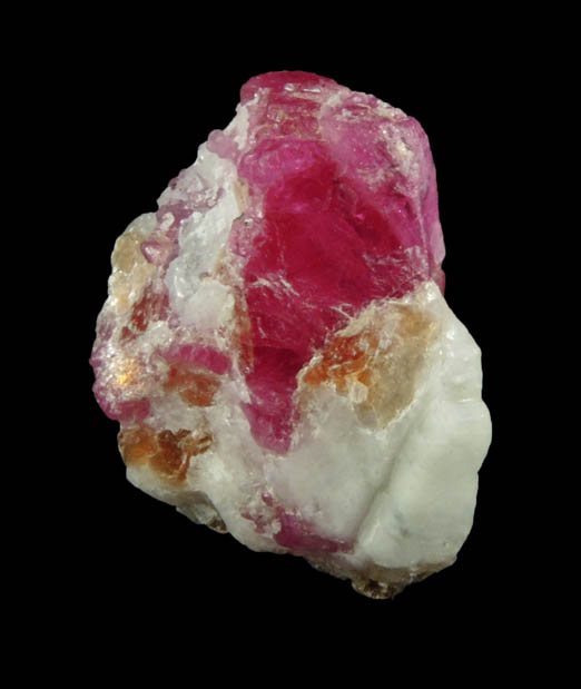 Corundum var. Ruby in marble from Luc Yen, Yenbai Province, Vietnam