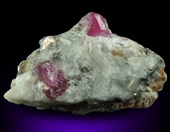 Corundum var. Ruby in marble from Jegdalek, Sarobi, Afghanistan