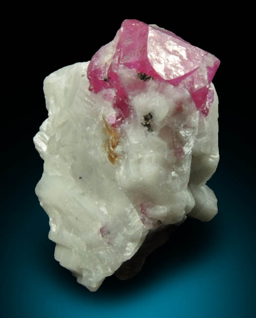Corundum var. Ruby in marble from Jegdalek, Sarobi, Afghanistan