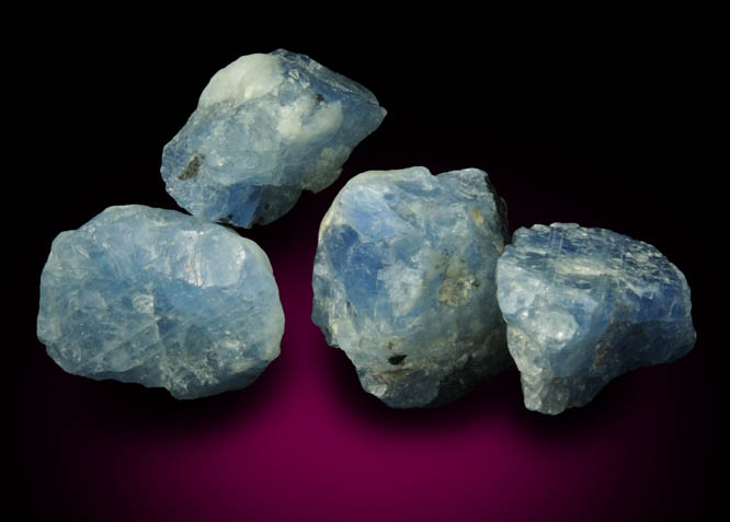 Corundum var. Blue Sapphire (4 pcs.) from Nigeria