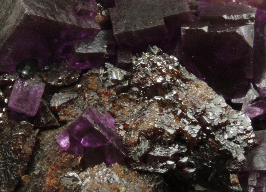 Fluorite on Sphalerite from Denton Mine, Harris Creek District, Hardin County, Illinois