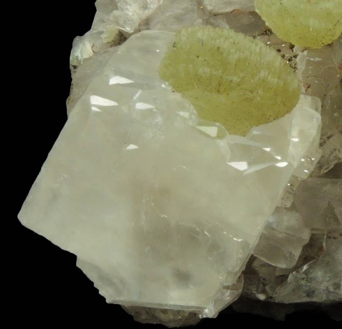 Prehnite, Calcite, Quartz from Lane's Quarry, Westfield, Hampden County, Massachusetts