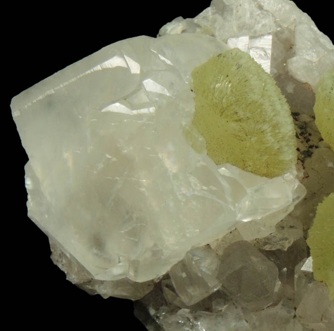 Prehnite, Calcite, Quartz from Lane's Quarry, Westfield, Hampden County, Massachusetts