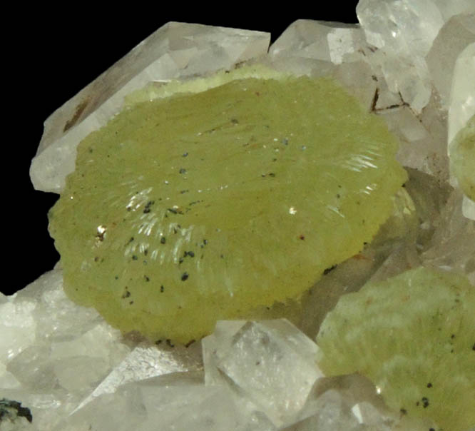 Prehnite, Calcite, Quartz from Lane's Quarry, Westfield, Hampden County, Massachusetts