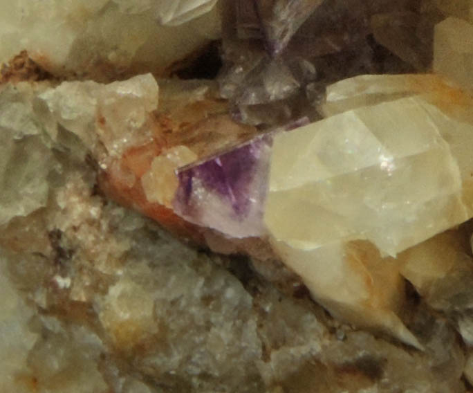 Fluorite on Quartz from Stoddard Mine, Westmoreland, Cheshire County, New Hampshire