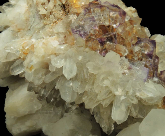 Fluorite on Quartz from Stoddard Mine, Westmoreland, Cheshire County, New Hampshire