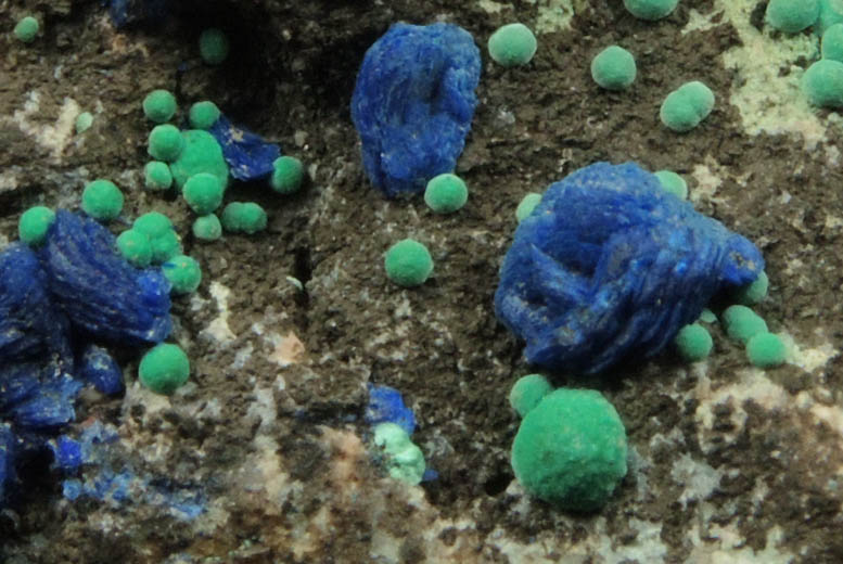 Azurite with Malachite from Bisbee District, Cochise County, Arizona